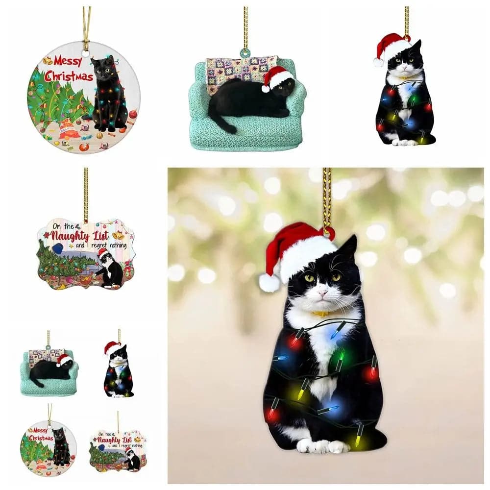 Xmas Black Cat Pendant Christmas Party Decoration New Tree Year 1pc Gifts Ornaments Christmas Decorations Hanging