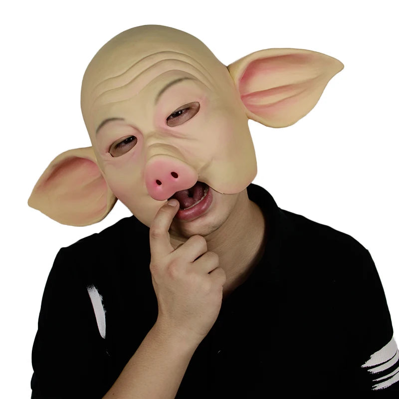 Latex Monk Pig Mask Funny Halloween Cosplay Prop Journey To The West Piggie Accessories Party Supplies