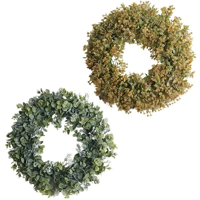 45cm Artificial Eucalyptus Wreath Decoration Venue Layout Props Wreath Grass Ring Decoration Door Knocker Pendant