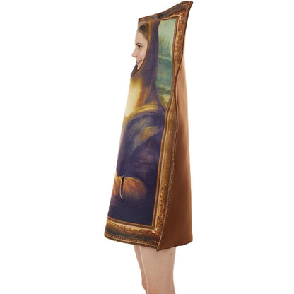 Eraspooky Funny Mona Lisa Costume: Unisex Sponge Jumpsuit