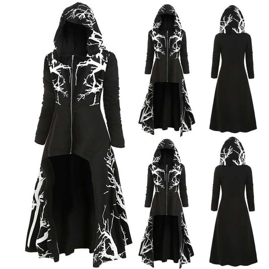 Fashion Unisex Adult Men Women 3D Print Medieval Hooded Cape Long Cloak Halloween Costume Coat Ponchos Cape Cloak Top Women