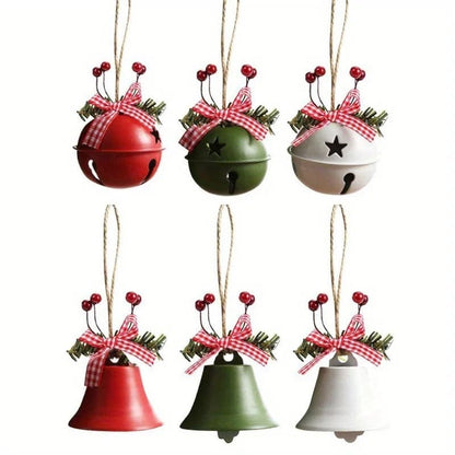 2pcs Jingle Bells Christmas Bell Metal Bell Ornament Tree Hanging Pendant for Christmas New Year Party Decorations