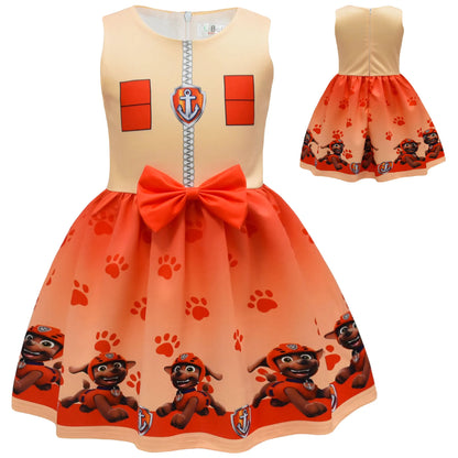 Kids Dresses for Girls Patrol Dog Halloween Cosplay Costumes Mascot Chase Dog Children Carnival Party Role Play Clothes for Girl