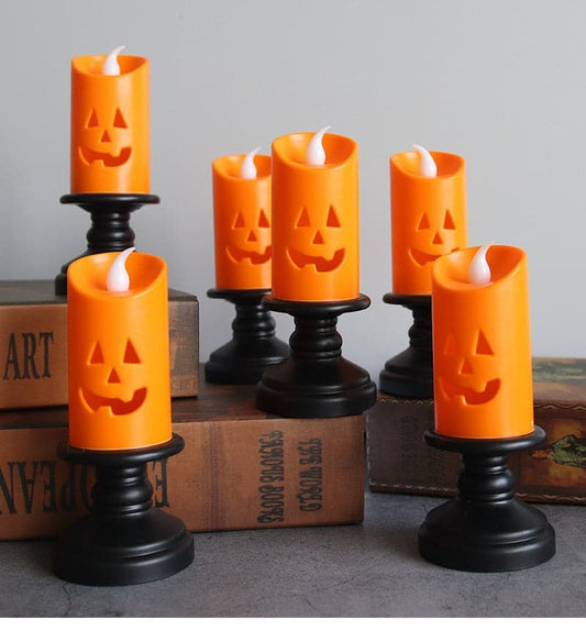 Halloween Candle Light LED Colorful Candlestick Table Top Decoration Pumpkin Party Happy Halloween Party Decor For Home 2023