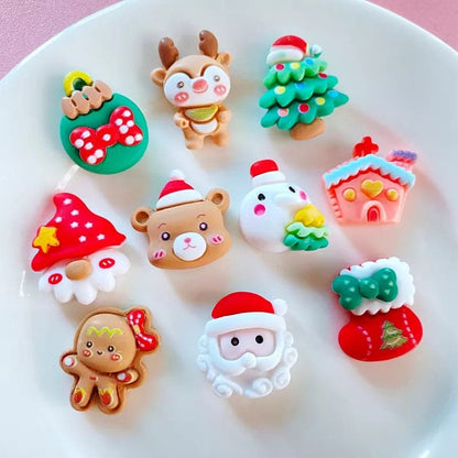 20Pcs New Cute Mini Christmas Collection Flat back Resin Cabochons Scrapbooking DIY Jewelry Craft Decoration Accessorie