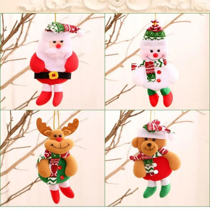 The New Christmas Decorations Old People Small Pendant, Christmas Tree Accessories Cloth Small Pendant Gifts 4pcs