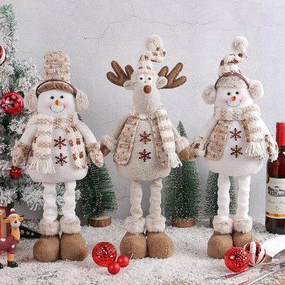 Christmas Snowman Telescopic Doll  New Knitted Elk Doll Window Scene Christmas Decoration Merry Christma Gift Happy New Year 202