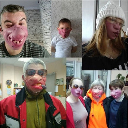 2021 Creative Adult Clown Latex Cosplay Props Humorous Elastic Band Half Face Party Latex Masks Funny Halloween Horrible Mask