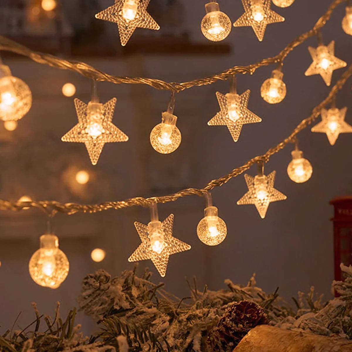 Snowflake LED String Lights Garland Merry Christmas Decoration Fairy Lights 2023 Xmas Gifts Cristmas Navidad Natal New Year 2024