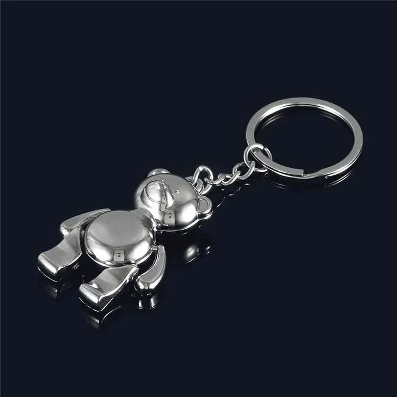 Metal Cute Teddy Bear Keychain - I Love You 3d Animal Alloy