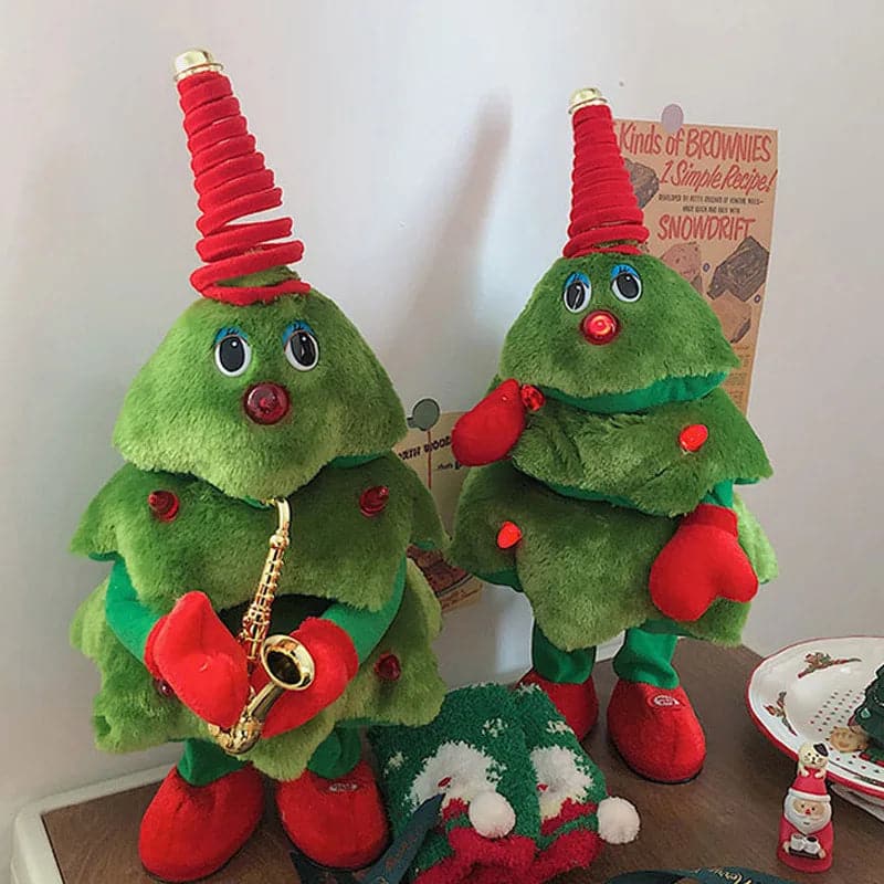 Christmas Decoration Dancing Christmas Tree Electric Plush Toys Can Sing And Dance Party Electric Plush Dolls For Kids Xmas Gift