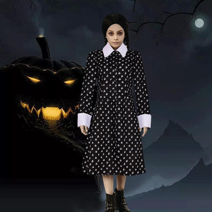 Wednesday Addams Dress for Girl - Gothic Costume for Halloween