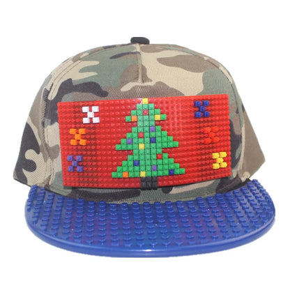 Cartoon Patchwork Baseball Caps DIY Blocks Snapback Hats Hip Hop Hat for Men Women Detachable Pixels Dad Hats Cap Kids Adults