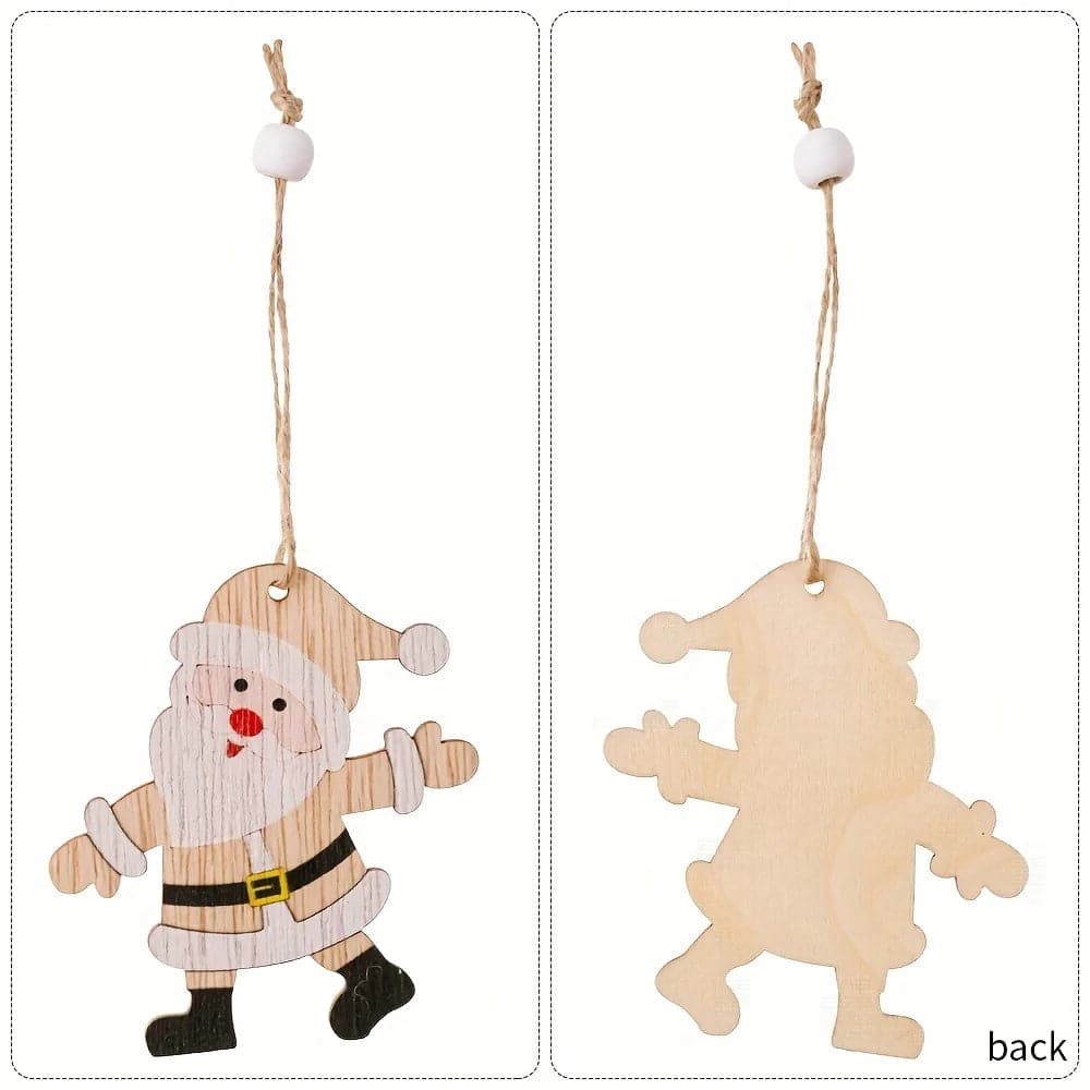 Christmas Ornaments with Hat Wooden Pendant Xmas Tree Hanging Decor Swedish Sign Wood Cutouts Carved Gnome