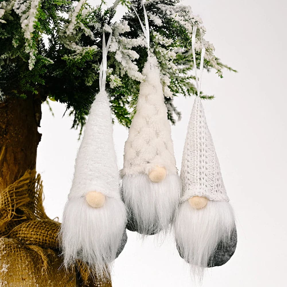 3pcs Christmas Tree Hanging Gnome Plush Gonk Santa Doll Pendants Xmas Tree Ornaments Home Party Decoration New Year Gift
