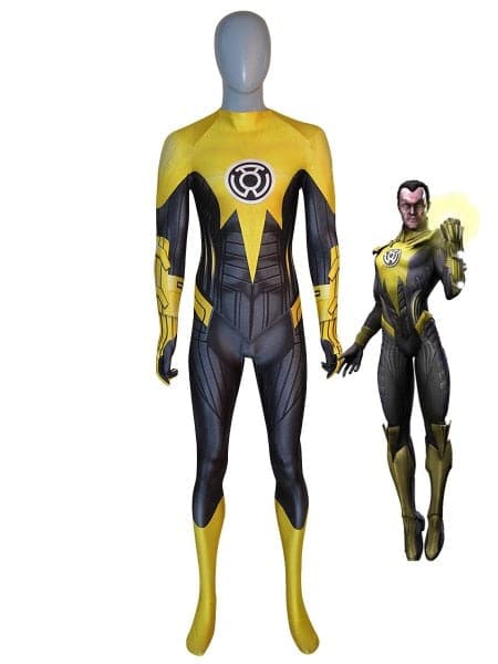 Yellow Lantern Cosplay Costume Spandex Sinestro Corps Supervillain Superhero Suit Jumpsuit Zentai Bodysuit Adult/Kids