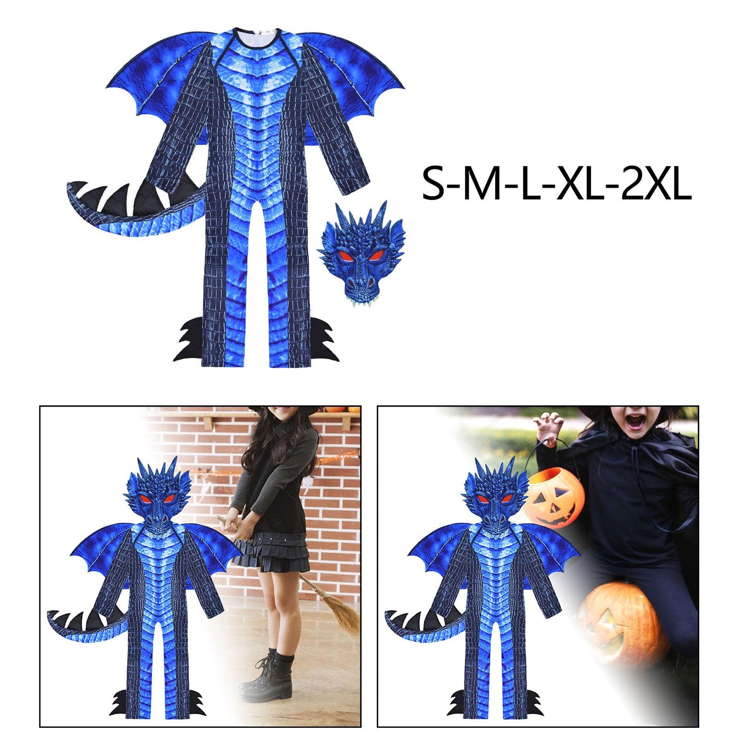 Kids Dragon Costume Dress up Halloween Costumes for Children Cosplay for Festival Carnivals Party Favors Boys Girls Easter