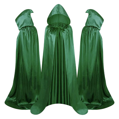 Halloween Cape Stand-up Tie Hood Death Cape Cloak Black Cape