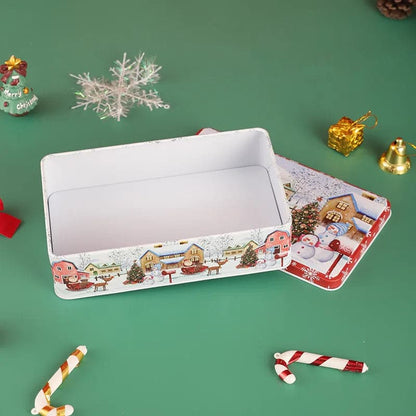 Merry Christmas Candy Box Candy Biscuit Chocolate Container Storage Box Home Organizer Christmas Tin Box Gift Box