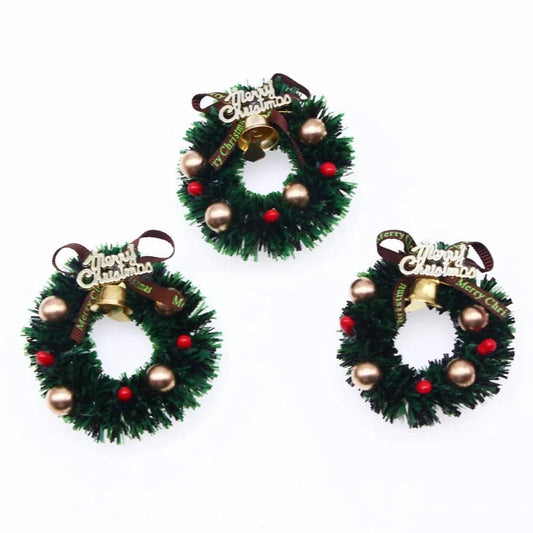 6PcDollhouse Christmas Wreaths Fall Berry Artificial Wreath Pendant Home Windows Fireplace Kitchens Miniature Scene Model Access