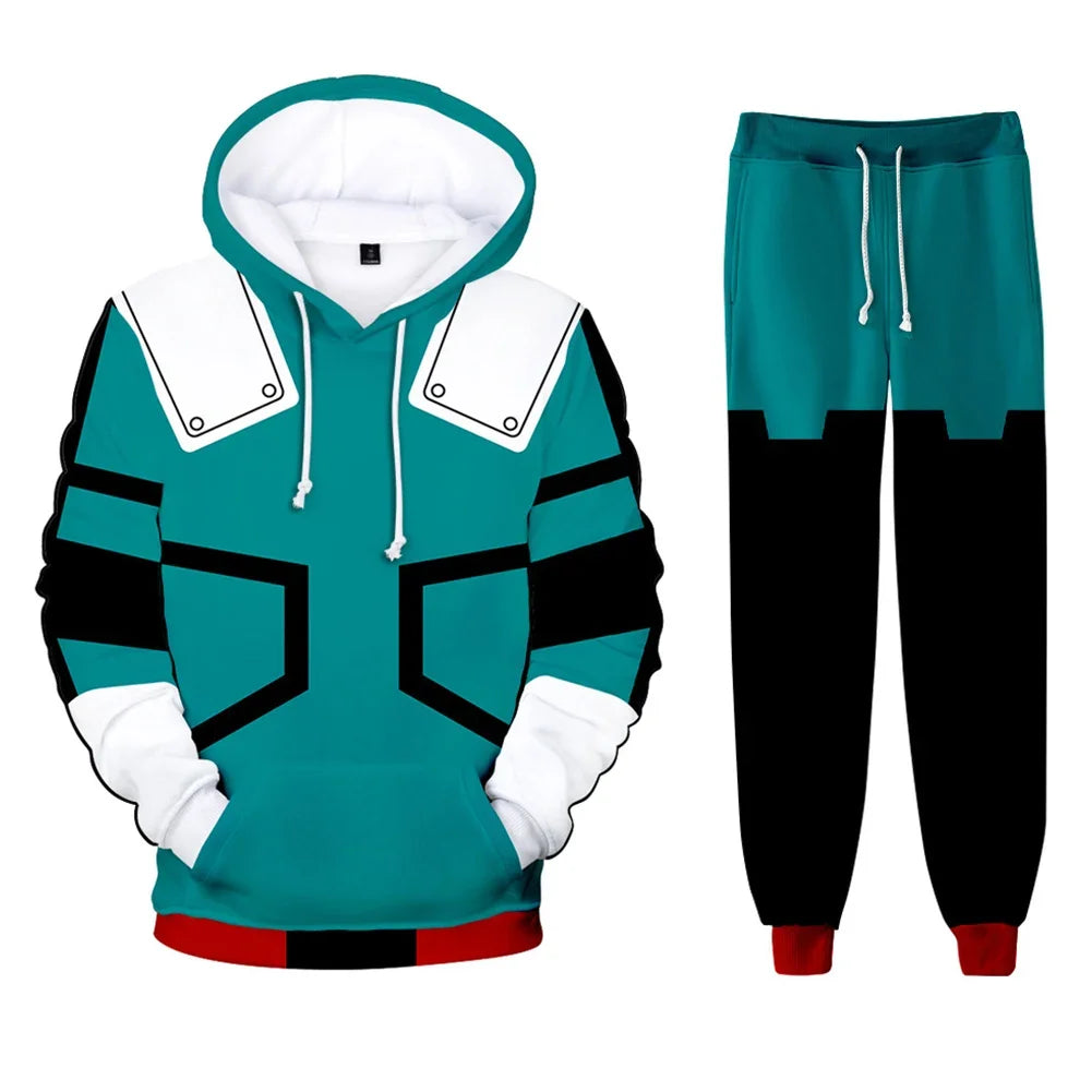 Midoriya Izuku Cosplay Boys Costume Hoodie Pants Anime My Hero Cosplay Academia Fantasia Kids Halloween Clothes Child Role Play