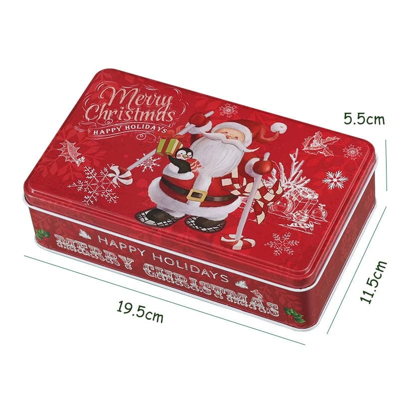 Merry Christmas Candy Box Candy Biscuit Chocolate Container Storage Box Home Organizer Christmas Tin Box Gift Box