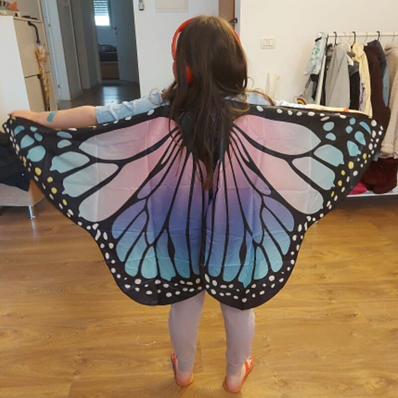 Kids Butterfly Performance Wings Cosplay Accessories Halloween Carnival Props Wing Costumes For Girls Boys Cloak Party FavorGift