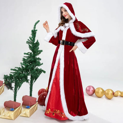 Santa Claus Cosplay Costume Christmas New Year Men Costumes Deluxe Classic Adults Set Carnival Party RolePlay Suits