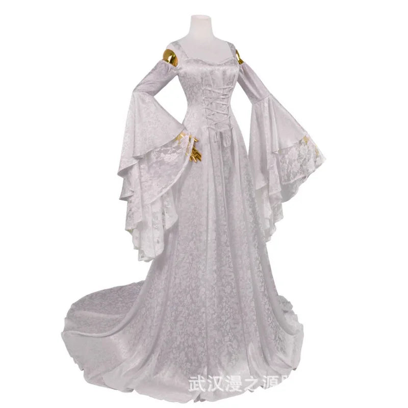 Victorian Costume Medieval Queen Princess Dress Renaissance Women Halloween Royal Wedding Bridal Gown Forest Dress For Adult