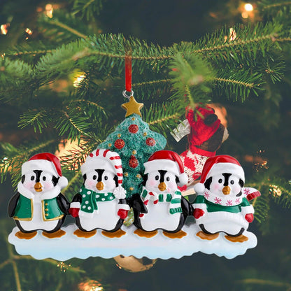 Personalized Family Christmas Ornament Cute Penguin Holiday Winter Gift 2021 Durable Family Ornament Christmas Tree Decorations