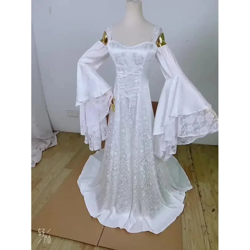 Victorian Costume Medieval Queen Princess Dress Renaissance Women Halloween Royal Wedding Bridal Gown Forest Dress For Adult