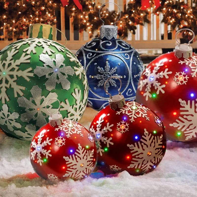 2022 Christmas 60CM Outdoor Inflatable Ball Made PVC Giant Large Balls Tree Decorations Outdoor Toy Ball Xmas Gifts Ornaments