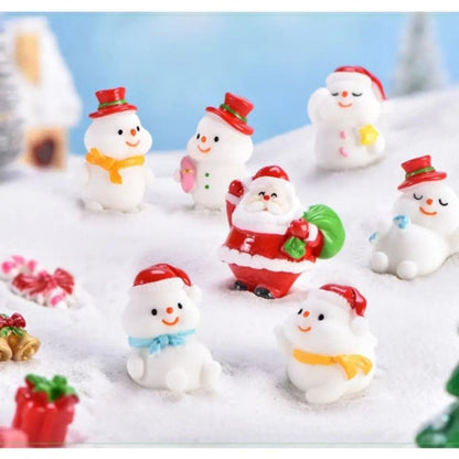Christmas Toys Santa Decorative Desktop Xmas Gift Micro Landscape Christmas Figurine Snowman Ornament Bonsai Decoration for Home