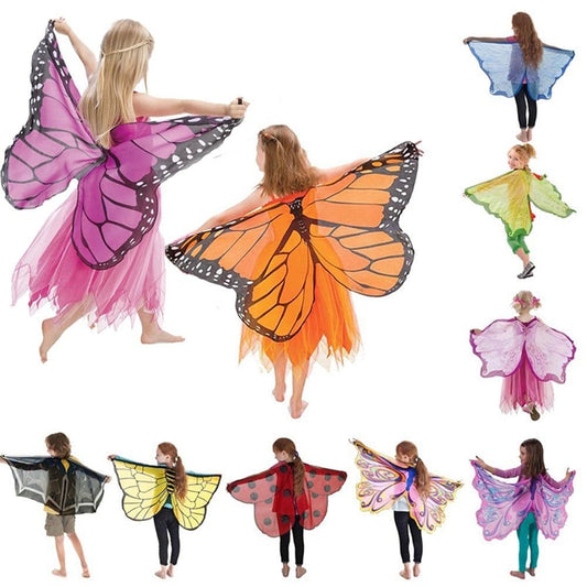 Kids Butterfly Costume Halloween Performance Mask Cloak Children's Butterfly Elf Angel Wings Christmas Stage Cosplay Costumes