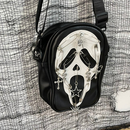 NEW Scream Shoulder Bag Horror Movie Ghost Face Rock Messenger Bags For Women Halloween Punk Gothic Backpack With Pins Gift