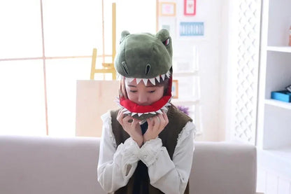 Cap Decor Coronet Headgear Headdress Funny Shark Dinosaur Toys PP Cotton Doll Cute Plush Toy Adult Plushs Hat