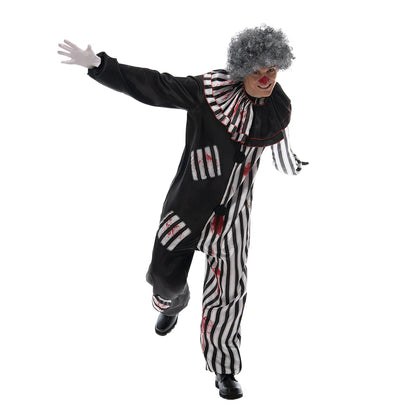 2022 Adult Evil Clown circus Cosplay Halloween Costume Vintage Men's Bloody Killer Clown Carnival Easter Purim Fancy Dress