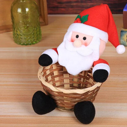 Christmas Candy Storage Basket Festival Decoration Santa Claus Storage Basket Christmas Candy Bag Holiday Supplies