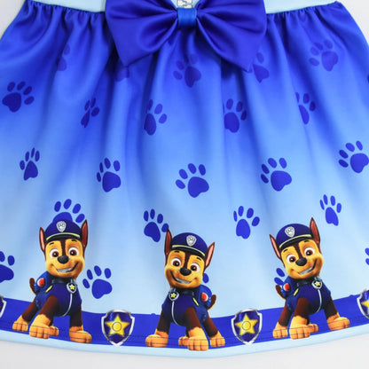 Kids Dresses for Girls Patrol Dog Halloween Cosplay Costumes Mascot Chase Dog Children Carnival Party Role Play Clothes for Girl