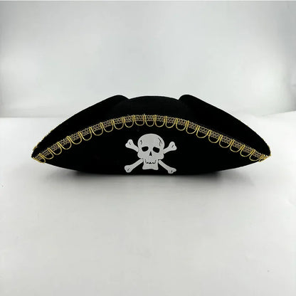 Halloween Cosplay Performance Costume Props Zombie Edge Pirate Boat Long Hat Led Glowing Skull Pirate Hat