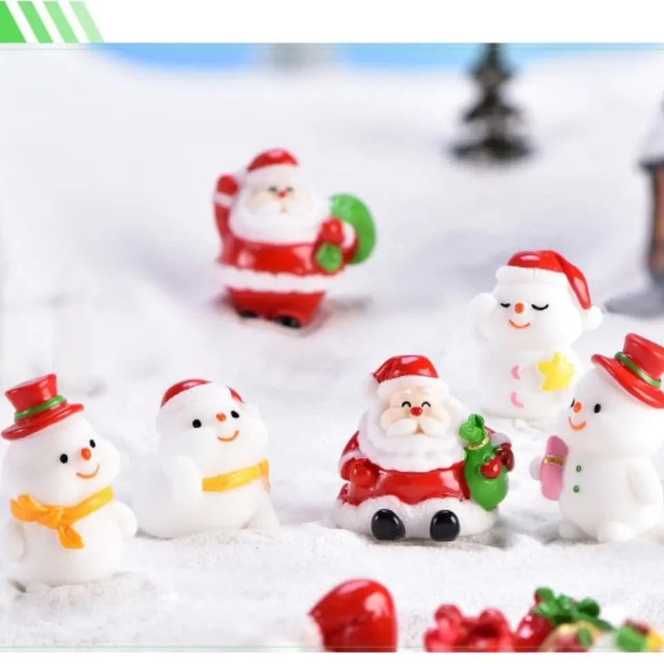Christmas Toys Santa Decorative Desktop Xmas Gift Micro Landscape Christmas Figurine Snowman Ornament Bonsai Decoration for Home