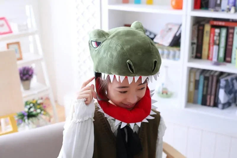 Cap Decor Coronet Headgear Headdress Funny Shark Dinosaur Toys PP Cotton Doll Cute Plush Toy Adult Plushs Hat