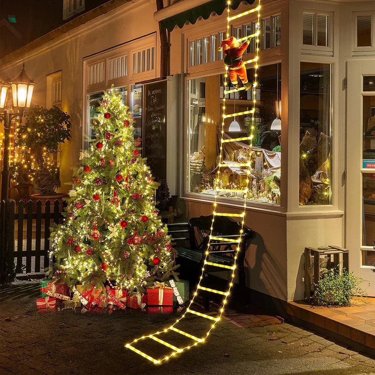 Ladder Climbing Lights Christmas Led Ladder Lights Christmas Day Outdoor Patio Garden Decoration Santa Ladder Climbing Lights
