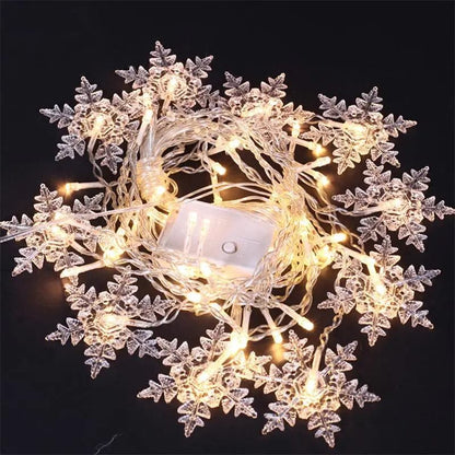 3.2M Christmas Snowflakes LED String Lights Flashing Fairy Curtain Lights Waterproof For Holiday Party Wedding Xmas Decoration