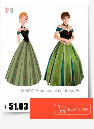 Athemis Movie Ice  Anna Cosplay Dress Princess Coronation Cosplay Costume Custom Made Size Suit Necklace For Halloween Game