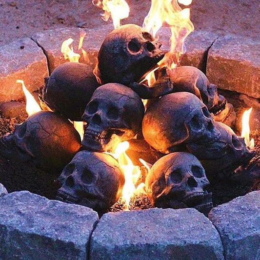 Terrifying Skull Fire Pit: Reusable Ceramic Halloween Decoration