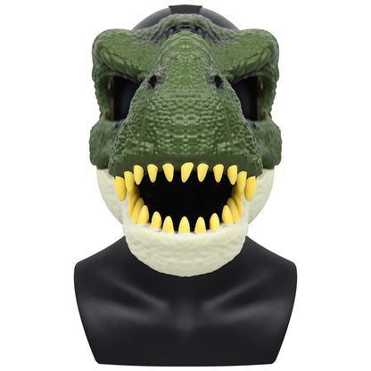 3D Dinosaur Mask Lifelike Raptor Dino Moving Jaw Dinosaur Mask High Quality PVC Headwear Halloween Children Toy Carnival Gift