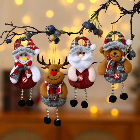 The New Christmas Decorations Old People Small Pendant, Christmas Tree Accessories Cloth Small Pendant Gifts 4pcs