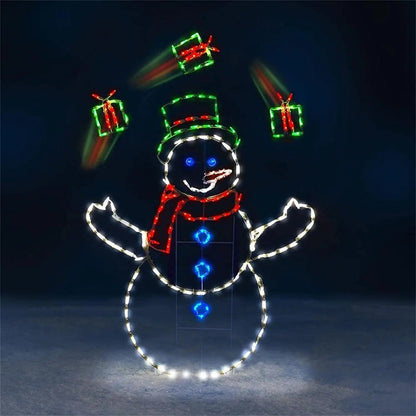 Outdoor Penguin Snowman Light Up LED Christmas Silhouette Garden Lamp Decoration Xmas DIY Lawn Lights Light String Frame