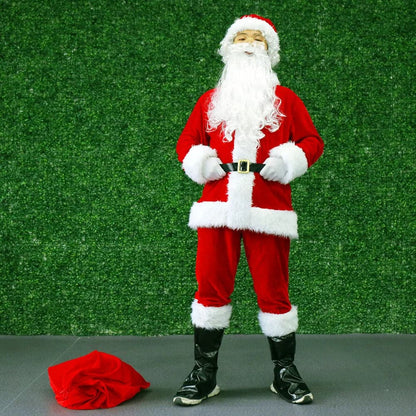 Santa Claus Costume for Adults Men Women Christmas Carnival Cosplay Red Plus Size Suit adult Fancy Costumes Party full set